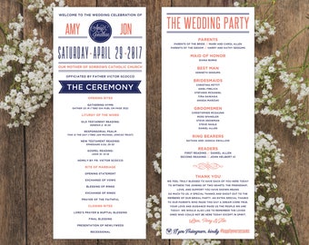 wedding programs blush grey
