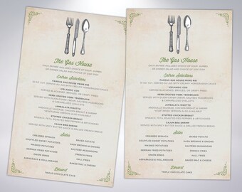 rehearsal menu etsy