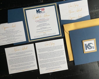 Custom Pocket Invitations: Elegant Gala, Charity Event, K9's For Warriors