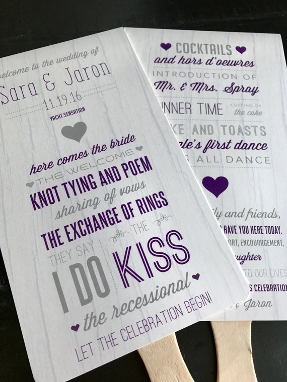Program Fans Custom Wedding Programs Destination Wedding Etsy