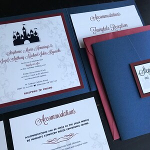 Fairytale Wedding Invitation | Custom Pocket Invitation Suite | Castle | Wedding Announcement | Storybook | Prince | Princess | Glitter