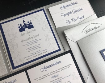 Fairytale Castle Wedding Invitation: Custom Pocket Suite