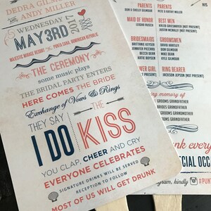 Beach Wedding Program Fans | Destination Wedding | Fans for Wedding | Printable Option Available | Ceremony Order of Events | Bridal Party