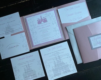 Fairytale Wedding Invitation: Custom Castle Pocket Suite