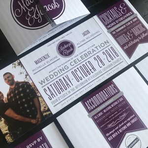 Faire-part de mariage personnalisé | Suite d'invitations pliées personnalisées | Faire-part de mariage et carte postale RSVP | Faire-part de mariage | Personnalisé à vos couleurs