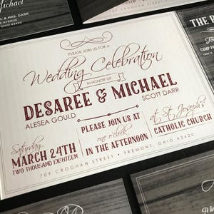 Rustic Wedding Invitation | Custom Fold Invitation Suite | Wedding Invite & Postcard RSVP | Wedding Announcement |  Woodgrain | Rustic