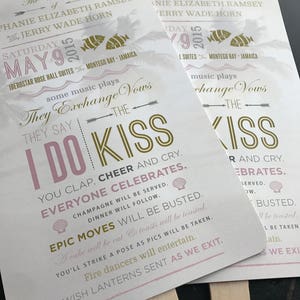 Program Fans | Custom Wedding Programs | Beach | Destination Wedding | Ceremony Order of Events | Bridal Party | Thank You Note | Printable