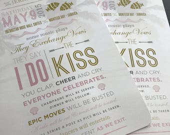 Program Fans | Custom Wedding Programs | Beach | Destination Wedding | Ceremony Order of Events | Bridal Party | Thank You Note | Printable