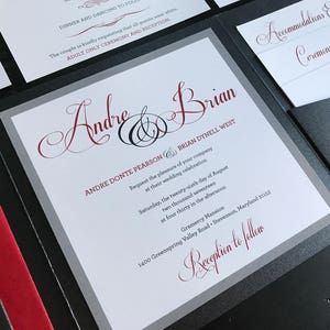 Acrylic Wedding Invitation, Elegant Black Wedding Invitations, Custom  Transparent Invite, Unique Invites, Real Foil Invitation With Pocket 