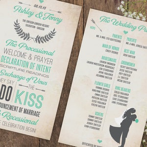 Wedding Programs | Custom Wedding Program Design | Wedding Ceremony | Bridal Party | Custom Programs | Printable Option Available