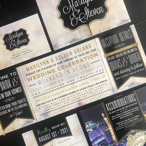 Las Vegas Vow Renewal Invitation | Anniversary Celebration | Anniversary Weekend in Las Vegas | Custom Fold Wedding Invitations | Invitation