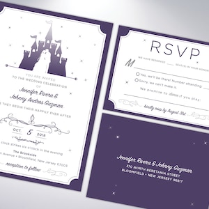 Fairytale Wedding Invitation Suite | Castle | Fairytale | Wedding Announcement | Princess | Prince | Pearlescent Envelopes Included