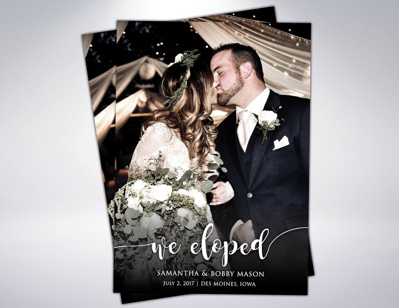 We Eloped Custom Elopement Announcements with Matching Etsy