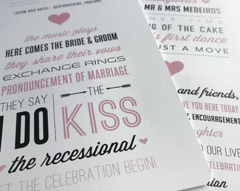 Custom Wedding Program Fans: Blush Ceremony Details, Thank You