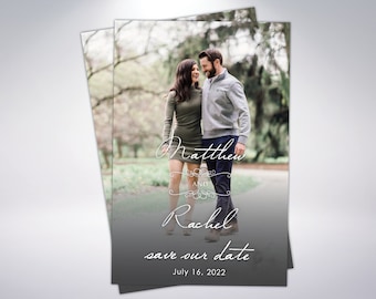 Photo Save The Date Postcards: Pearlescent Envelopes, Engagement Announcement (Printable Available)