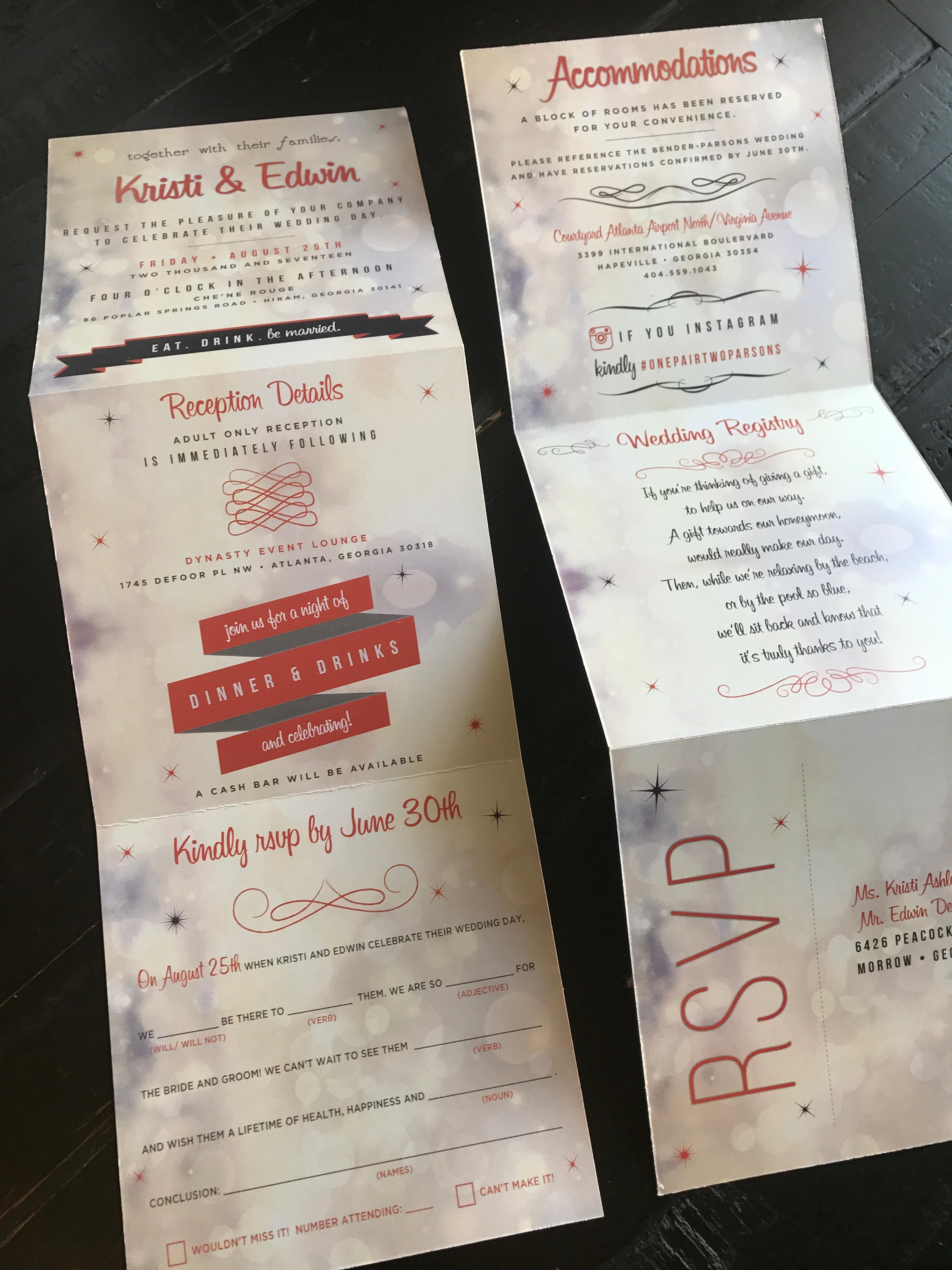 Custom Wedding Invitation Accordion Fold Invitation Suite - Etsy