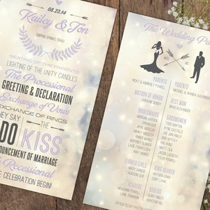 Wedding Programs | Custom Wedding Program Design | Wedding Ceremony | Bridal Party | Custom Programs | Printable Option Available