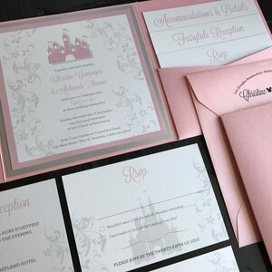 Fairytale Wedding Invitation | Custom Pocket Invitation Suite | Castle | Wedding Announcement | Storybook | Prince | Princess | Glitter