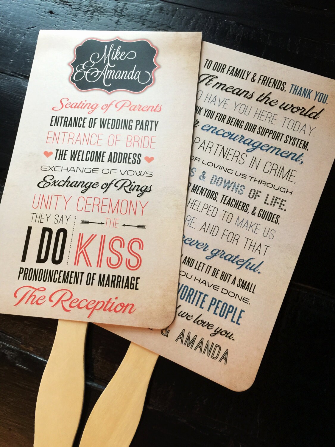 Wedding Program Fans Rustic Wedding Programs Outdoor - Etsy