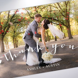 obrigado cartões postais | obrigado do casamento você cartão comemorativo | Mensagem personalizada | Fotos de casamento | Cartões postais de casamento | Obrigado