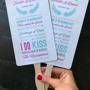 Wedding Program Fans | Rustic Wedding Programs | Outdoor Wedding | Ceremony Programs | Bridal Party | Thank You Note | Wedding Hashtag