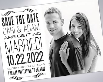 Save The Dates | Postcards or Announcements with Pearlescent Envelopes | Photograph Save the Date | Engagement Photos | Calendar Reminder