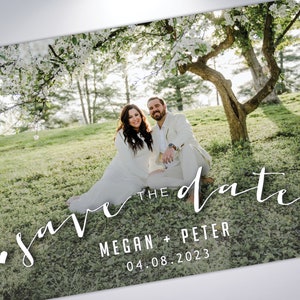 Salve as datas | Cartões postais ou anúncios com envelopes perolados | Fotografia salve a data | Fotos de noivado | Disponível para impressão