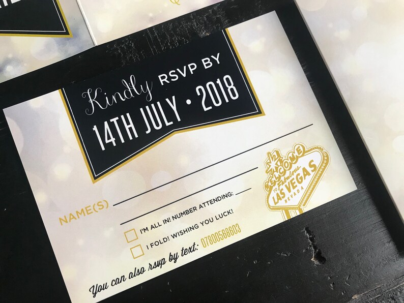 Married in Vegas Elopement Announcements Reception Etsy