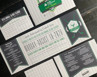 Custom Fold Golf Tournament Invitation Suite: Corporate Event