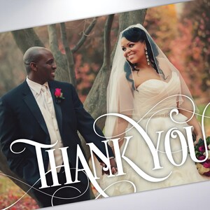 Postales de agradecimiento / Tarjeta de agradecimiento de boda / Mensaje personalizado / Fotos de boda / Postales de boda / Gracias