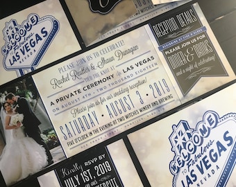 Las Vegas Elopement Announcement: Folded Invitation Suite