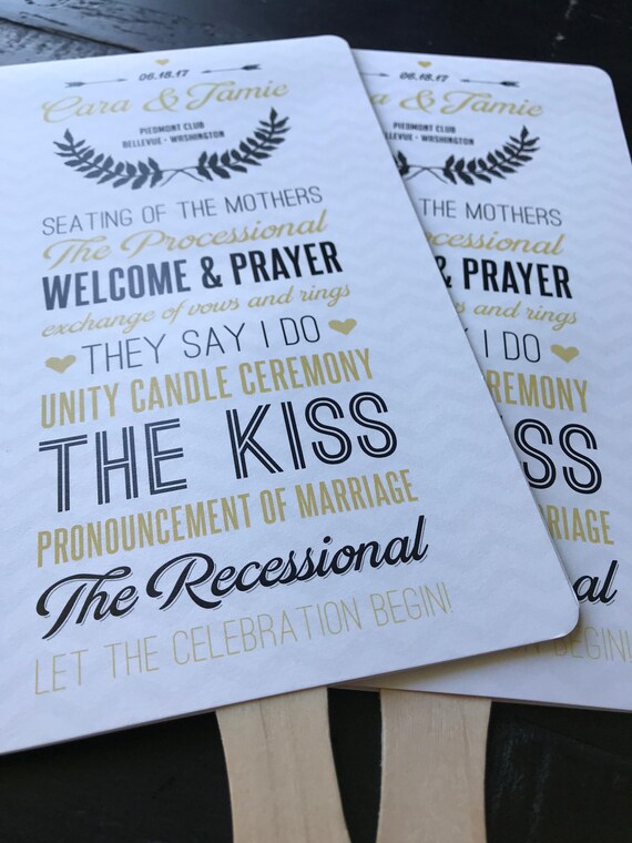 Program Fans Custom Wedding Programs Fans For Wedding Etsy