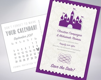 Save The Dates | Fairytale Wedding  | Castle | Storybook | Announcement | Postcard or Announcement with Envelopes | Prince | Princess