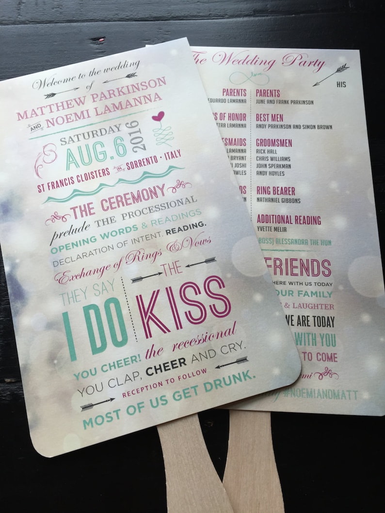 Beach Wedding Program Fans Destination Wedding Fans For Etsy