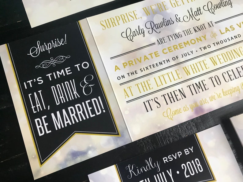 Married in Vegas Elopement Announcements Reception Etsy