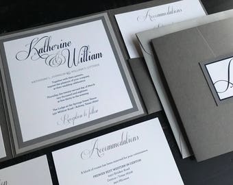 Custom Wedding Invitation | Pocket Wedding Invitation Suite | Elegant | Script | Invitation Suite | Pocket Invites | Custom to your Colors!