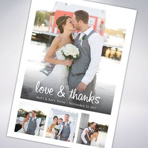 Love and Thanks | Custom Wedding Thank You Cards & Envelopes | Postcard Option Available | Wedding Thank You | Custom Message | Printable