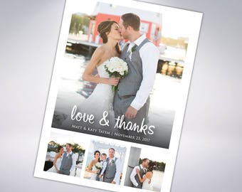 Love and Thanks | Custom Wedding Thank You Cards & Envelopes | Postcard Option Available | Wedding Thank You | Custom Message | Printable