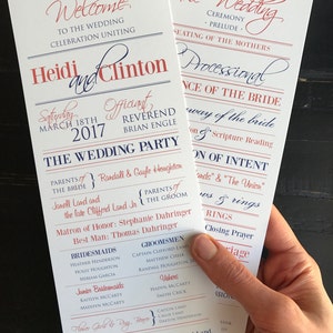 Wedding Programs | Custom Wedding Program Design | Wedding Ceremony | Bridal Party | Custom Programs for Wedding