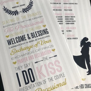 Program Fans | Wedding Programs | Fans for Wedding | Printable Option | Ceremony Order of Events | Bridal Party | Thank You Note | Hashtag