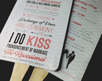 Custom Wedding Program Fans: Outdoor Ceremony Keepsake