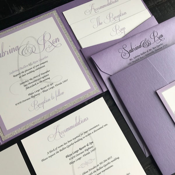 Custom Wedding Invitation | Pocket Wedding Invitation Suite | Elegant | Script | Invitation Suite | Pocket Invites | Custom to your Colors!