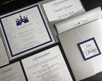 Fairytale Wedding Invitation: Custom Castle Pocket Suite