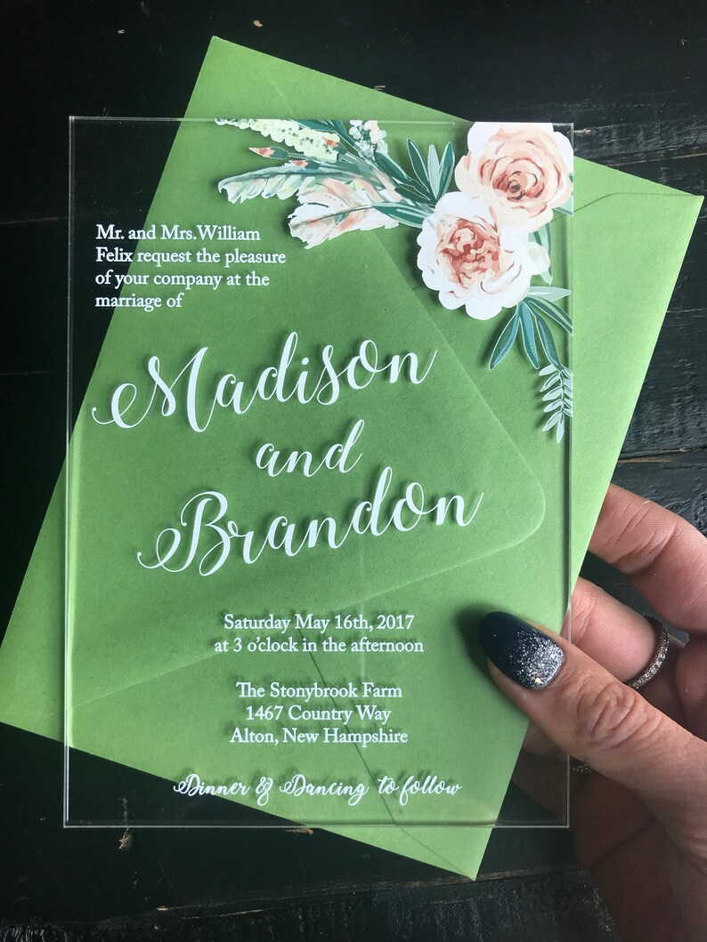 NEW Acrylic Wedding Invitations Custom Acrylic Invitations Etsy