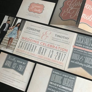 Custom Wedding Invitation Custom Fold Invitation Suite Wedding Invite & Postcard RSVP Wedding Announcement Custom to your Colors image 4