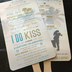 Program Fans | Beach Wedding Programs | Fans for Wedding | Printable Option Available | Ceremony Order of Events | Destination Wedding