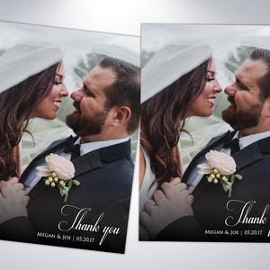 obrigado cartões e envelopes perolados correspondentes | Opção de cartão postal disponível | Obrigado de casamento | Fotos de casamento | Cartões postais de casamento