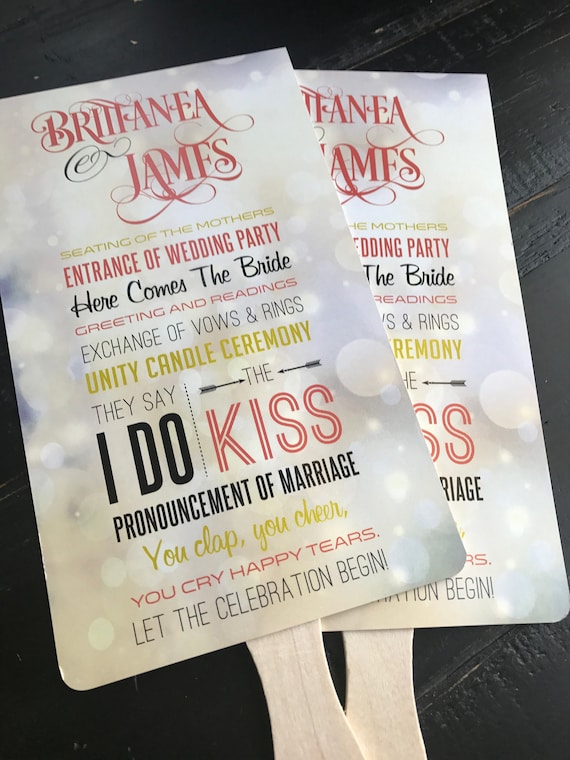 Program Fans Custom Wedding Programs Fans For Wedding Etsy