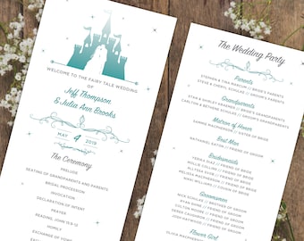 Fairytale Wedding Programs: Personalized Castle Design