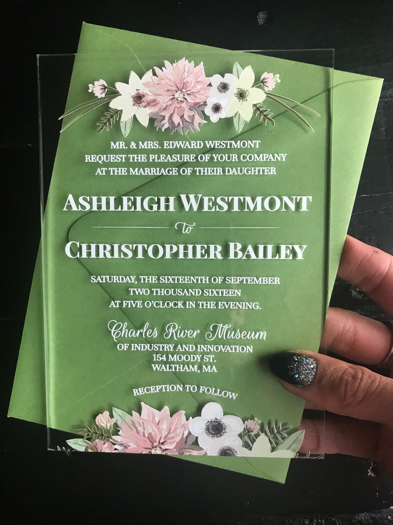 NEW Acrylic Wedding Invitations Custom Acrylic Invitations Etsy